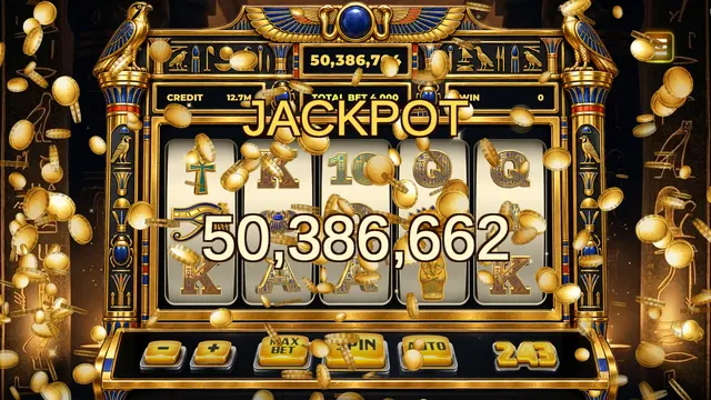 A jackpot win with showering gold coins